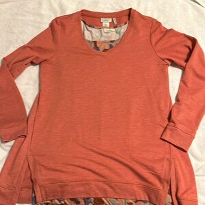 LOGO Lounge Small Coral French Terry V Neck A Line & Camo Tank Set
